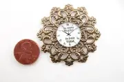 Dollhouse Miniatures Bronze Wall Clock 1:12 Scale OOAK Ornate wGlass Dome New!!