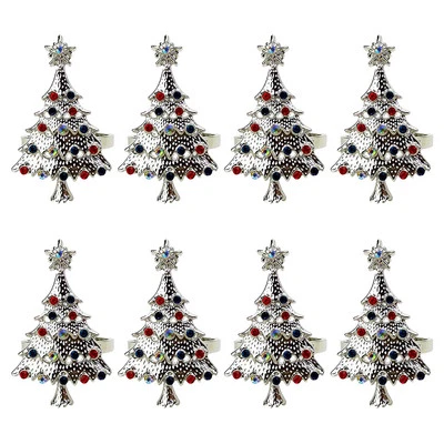 Christmas Tree Napkin Rings Set of 8,for Wedding, Thanksgiving Day, Family4259