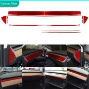 16Pcs Red Carbon Fiber Decal Dashboard Panel Kits For Tesla Model Y 3 2017-2022