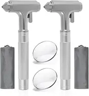 1/2Pcs Car Glass Breaker with Seatbelt Cutter Metal Car Safety Hammer Nonslip Handle Car Emergency Hammer Car Window Breaker Car Escape Hammer(silver,2pcs)