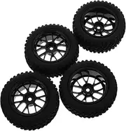 FOYTOKI 4pcs Car Tires Wheel Tires Remote Control Tires Mini Tires Ring Tires Automotive Tire Wheels Car Spare Parts Tires Disc Universal Balls Anti-Slip Tires Cars Plastic Black