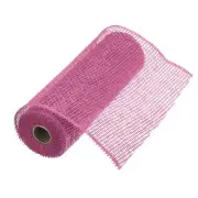 10 Inch Poly Burlap Mesh for Wreath Mesh Ribbon 5 Yard for Christmas, Rose Red