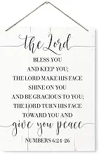 Religious Decor Sign,The Lord Bless You and Keep You Sign, Rustic Wooden Hanging Plaque Sign, Scripture Wall Art, Bible Verse Wood Sign, Numbers 6:24-26 Christian Door Sign, Christian Gift