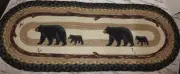 Earth Rugs Braided Jute Runner Mama Baby Bear 13" x 36" OPP-81 Artist Harless