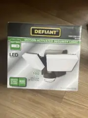 DEFIANT 180-Degree Bronze Twin Battery Motion Sensor Outdoor LED Flood Light