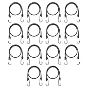 14Pcs Bungee Cord with Hooks, 28 Inch Outdoor Strapping Tape Hook, Black
