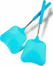 Wapodeai 2 Pack Fly Swatters Heavy Duty Set, Telescopic Fly Swatter, Stainles...