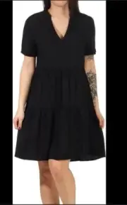 Womens ONLY Onlnova Life S/S Thea Dress Solid Black Size Small - New With Tags -