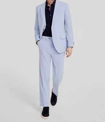 Nautica Men's Blue Light Modern-Fit Bi-Stretch 2-Piece Suit Size 46R 41W 31L