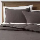 Threshold Cotton Linen Duvet & Sham Set Space Dyed OEKO-TEX, Dark Gray,