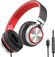 Bywulanda Headphones Wired, On-Ear Headphones with Microphone and Volume Control Foldable
