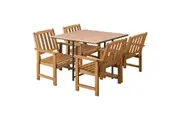 Livsip 4 Seater Outdoor Dining Setting Wood-Plastic Table Wood Chairs Set