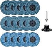Yakamoz Quick Change Flap Disc, 15pcs 2 Inch Angle Grinder Sanding Disc Torque Sand Disc with Disc Pad Holder for Rotary Tool Die Grinder Cleaning (40 60 80 120 Grit)