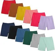 [Boyiee] 12 Pack Girls Shorts Toddler Bike Shorts Dance Gymnastics Yoga Safety Active Under Dress Pants