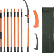 Manual Pole Saw, 7.3-27 Ft Extendable Tree Pruner, Sharp Steel Blade High Branch