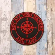 Compass Rose Patch Embroidered Iron-on Applique Navigation Badge, Direction
