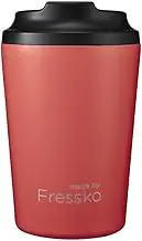 made by Fressko Reusable Coffee Cup - Stainless Steel Insulated Mug - Leak Proof Travel Cup for Hot/Cold Drinks - 3 Hr Heat Retention - Fits Car Holders & Coffee Machines - Watermelon - 12oz 340ml