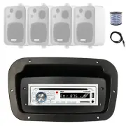 Pyle Marine CD Radio,Adapter,Spa Bezel,Antenna,Wire, 4x 4" 30 Watt White Speaker