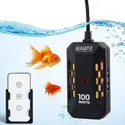 100W Submersible Aquarium Heater with Digital LED Display and Remote - Fish Tank Heater for 10 Gallon, 20 Gallon, 30 Gallon Tanks - Aquarium Heater 100 Watt for Freshwater and Saltwater Aquariums
