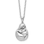 Sterling Silver Sentimental Expressions Rhodium-Plated Mine To Keep Mom And Baby 18In Necklace
