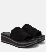 [Clergerie] Clergerie Fast suede platform slides AU 5.5 black