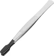 HOLIDYOYO Craft Tweezers with Rubber Tips Stainless Steel Flat Tip Bead Tweezers for Jewelry Making Precision Tool for Crafts and Lab Work Lightweight and Comfortable Grip