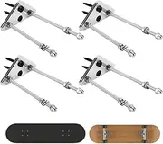 NQEUEPN 4 Packs Skateboard Wall Mounts, Triangle Electroplated Iron Skate Deck Display Wall Mount Rack with Two Screw Holes for Skateboard Holder Storage Horizontal and Vertical Decor