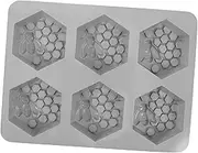 Anneome 6 Handmade Soap Tray Kit Cupcake Gelatin Pans Bakeware Round Soap Molds Candy Honeycomb Machine Silicone Mold Cake Mold Silicone Baking Molds Grey