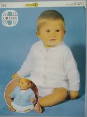 BABY CARDIGAN, 3 sizes 41-51cm, 8ply - SIRDAR Knitting Pattern 3374