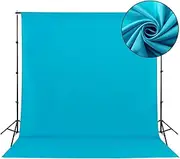Sugargirl 8FTX10FT Blue Screen Backdrop Background for Photography, Polyester Photo Backdrop for Video and Television, Photoshoot, Party, Zoom (1 Panel, Stand NOT Included)
