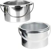 WOFASHPURET 2 pcs Wax Warmer Replacement Container Durable Metal Inner Pots for Hair Removal Wax Melting Machines Easy to Clean and Maintain