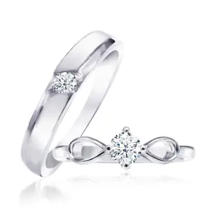 ides愛蒂思鑽石 設計款30分與12分F/VS1八心八箭EX車工鑽石戒指對戒情侶戒/情深