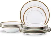 [Noritake] Charlotta Gold 12-Piece Dinnerware Set, Service for 4
