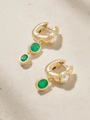 [Uniform Object] Uniform Object - Tusk 18-karat Gold, Emerald And Diamond Earrings - One size One size Gold