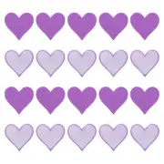 Hearts Patches Purple Iron-On Patch Sew Embroidered 2.8 x 2.68 Inch 20Pcs