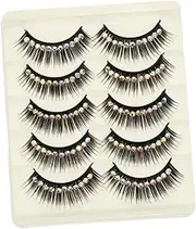 Beavorty Shiny Glitter Lashes 10 Pairs False Lashes for Women Natural Look Makeup Eyelashes