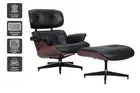 Matt Blatt Premium Replica Leather Lounge Chair and Ottoman (Black