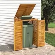 Generic Single Garbage Bin Shed 70x89x117 cm Solid Wood Acacia,360027