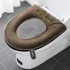 Universal Toilet Seat Cover Winter Warm Soft WC Mat Washable Removable Zip-b _SE