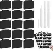 Basket Labels Clip Set - Removable Drawer Bin Label | Kitchen Pantry Basket Label Clips | 50 Reusable Tag Stickers | White Chalk Label Markers for Storage Bins Organization Box