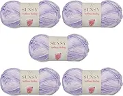5 Skeins of Sensy Softee Baby Yarn, 3.5 oz, 275 Yards, Gauge 3 Light (Purple Batik)