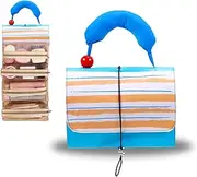 Foldable Travel Toiletry Bag, Large Capacity Waterproof Cosmetic Organizer Roll-Up Make Up Pouch, Practical and Atmospheric, Large Compartment, for Women, Fashion Design, Colorful Colors (A)
