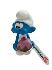 Schleich Smurfs Retro Toys for Kids Greedy Smurf Blue Cake Miniature 2 inch New