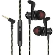 X8 3.5mm Wired Control Earphone In-ear Heavy Bass Earbuds with Mic for iPhone Xiaomi Huawei BLACK COLOR