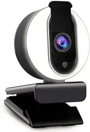[NexiGo] N680E 1080P Webcam with Ring Light, Privacy Cover and Dual Microphone, Advanced Auto-Focus, Adjustable Brightness, Streaming Web Camera for Zoom Skype Facetime, PC Mac Laptop Desktop