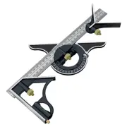Combination Square Ruler Protractor Measure 180 90 45 Degree Angles