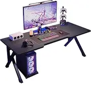 Large Gaming Desk, PC Computer Desk, Ergonomic Home Office Desk with Carbon Fiber Surface Gaming Table Workstation for Gift Idea (Black, 120 * 60CM)