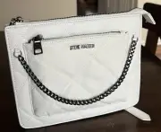 Steve Madden Bbrynn Crossbody Bag White Quilted Chain Bag Adjustable Strap Purse