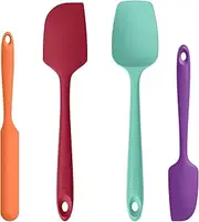 315℃ Heat Resistant Baking Spatula - U-Taste High Hot Proof Flexible and Sturdy Food Grade Silicone Bowl Scraper, Dishwasher Safe Kitchen Utensils for Non-Stick Cookware (Set of 4, Multicolor)