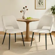 ACA 1 Set of 2 Dining Chairs Beige Comfortable Side Chairs For Home Kitchen Cafe Lounge